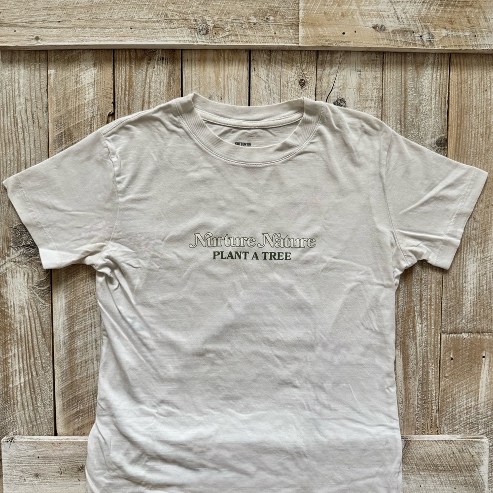 Cotton On White Graphic ‘Nurture Nature Plant a Tree’ Classic Tee
